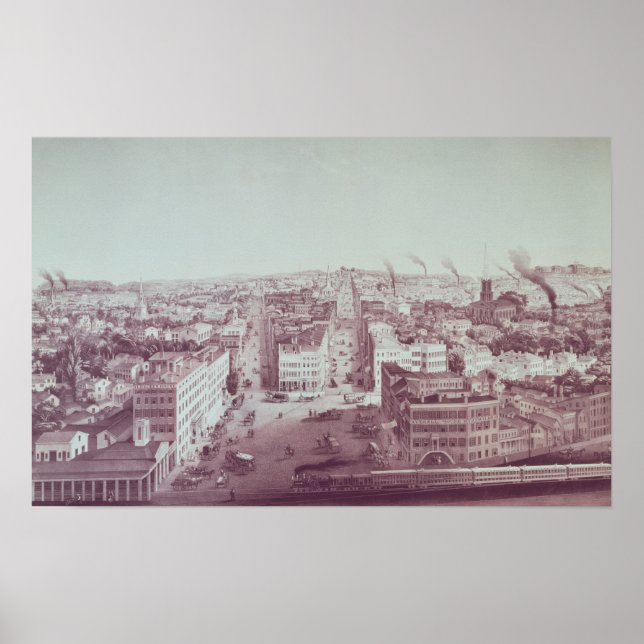 Pôster Visão da cidade de Utica, estado de Nova York (Frente)