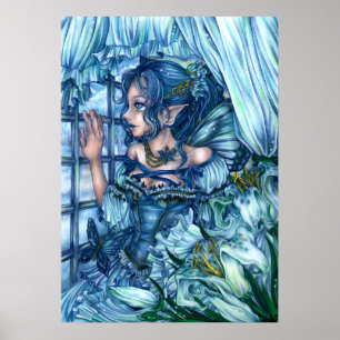 Poster Visão da Garota Fada da Geada de um Inverno Safira