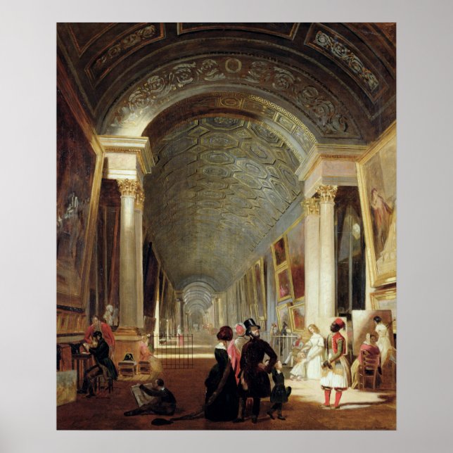 Poster Visão da Grande Galeria do Louvre, 1841 (Frente)