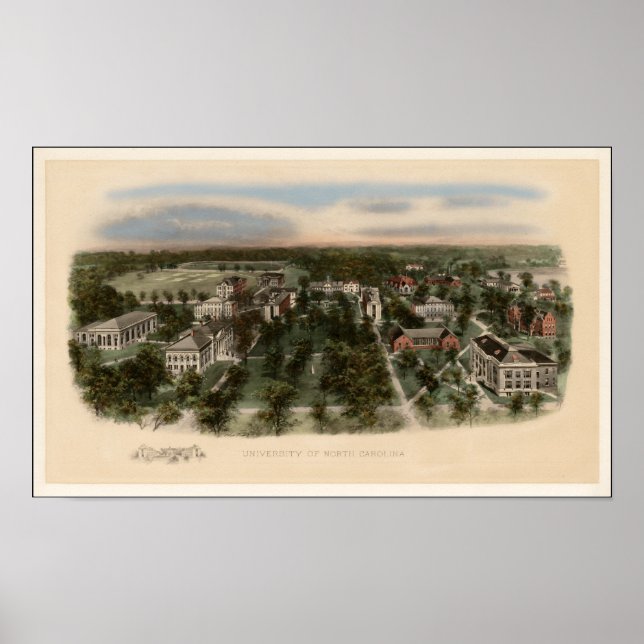 Pôster Visão da Universidade da Carolina do Norte em 1907 (Frente)
