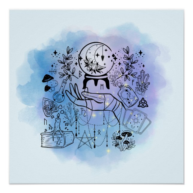 Pôster Visão das bruxas: Design visionário místico (Frente)