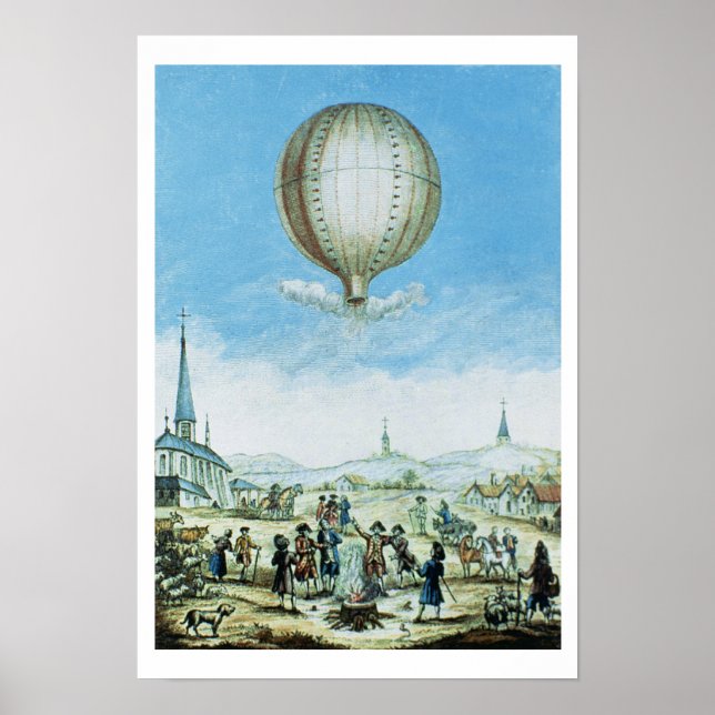 Poster Visão de Annonay em Vivarais e o primeiro voo de (Frente)