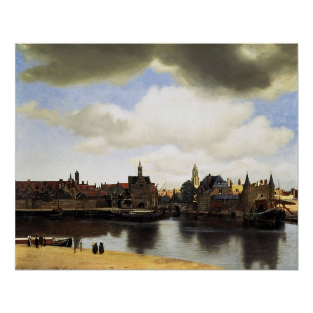 Pôster Visão de Delft Johannes Vermeer Glossy (Frente)