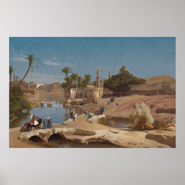Pôster Visão de Medinet El-Fayoum por Jean-Léon Gérôme (Frente)