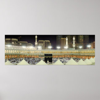 Poster Visão de Telhado de Hajj Pilgrims na Kaaba, Meca