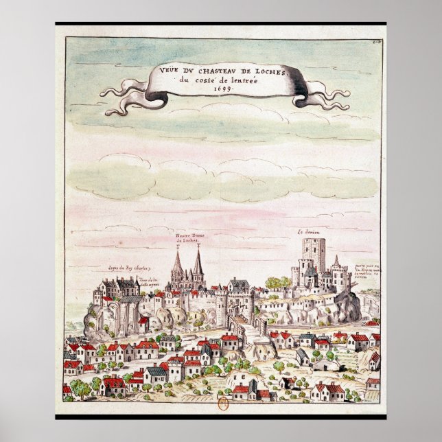 Poster Visão do Chateau de Loches, 1699 (Frente)