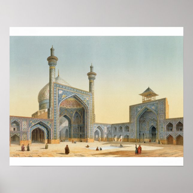 Pôster Visão do pátio do Mesdjid-i-Shah, Isfah (Frente)