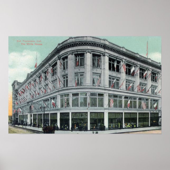 Pôster Visão Exterior da Casa Branca (Frente)