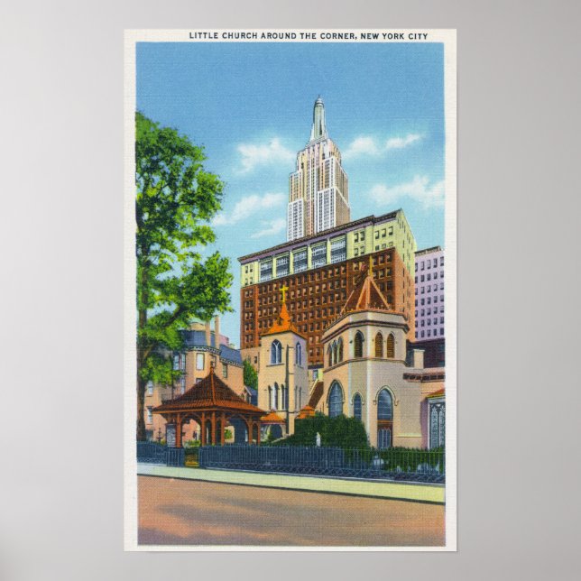 Poster Visão Exterior da Pequena Igreja em Torno (Frente)