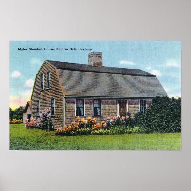 Poster Visão Exterior de Myles Standish House (Frente)