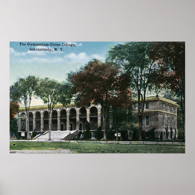 Pôster Visão Exterior do ginásio do Union College (Frente)