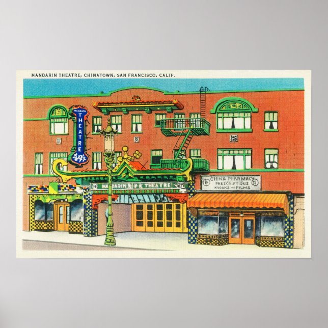 Poster Visão Exterior do Teatro Mandarim, (Frente)