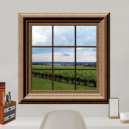 Poster Visão Faux Janela Visão Falso Cena de Vineyard Tra