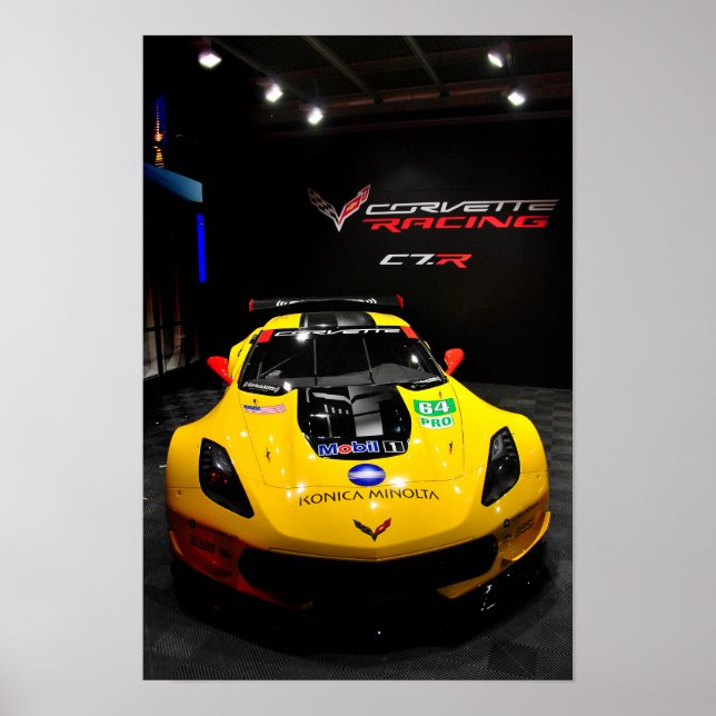 Poster Visão frontal do Chevrolet Corvette C7.R (Frente)