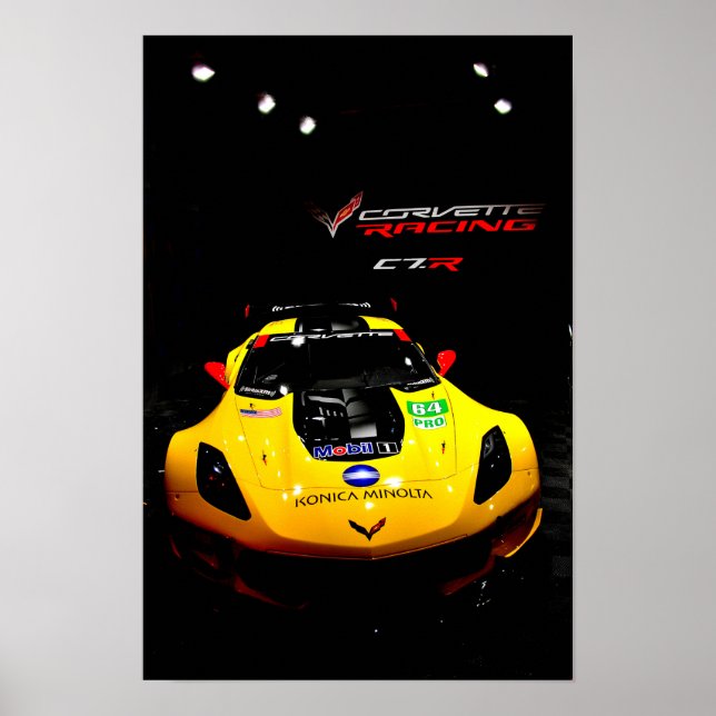 Poster Visão frontal do Chevrolet Corvette C7.R (Frente)