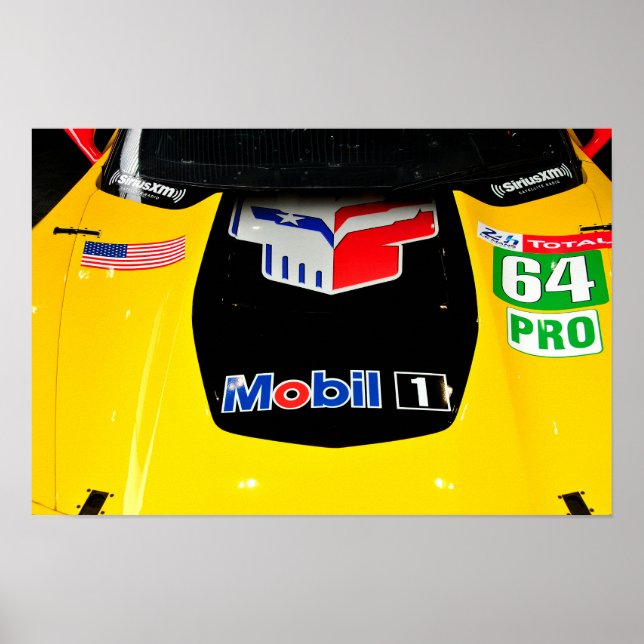 Poster Visão frontal do Chevrolet Corvette C7.R (Frente)