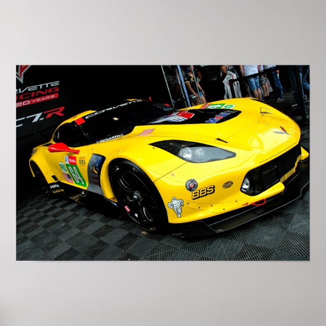 Poster Visão frontal do Chevrolet Corvette C7.R (Frente)