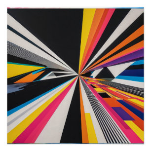 Pôster Visão Futurística Illusão Óptica Colorida