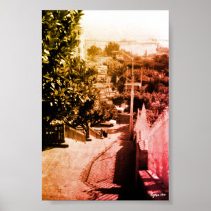 Poster Visão geral do distrito vintage da Argélia Argel