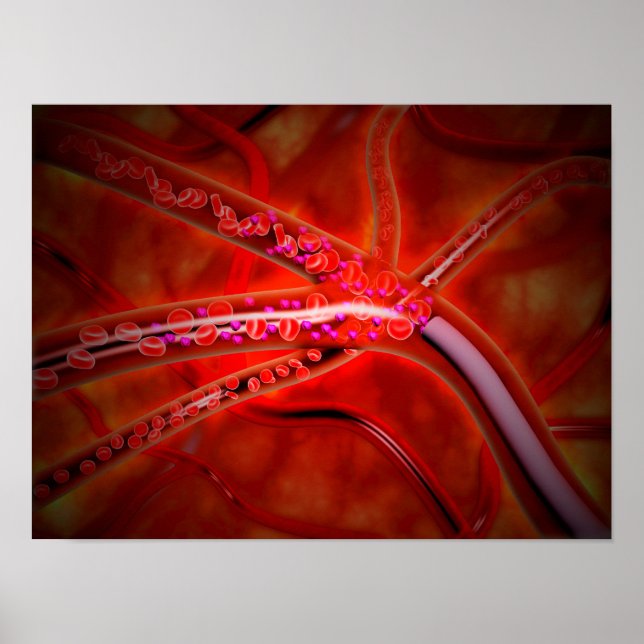 Pôster Visão Microscópica Do Medicamento Injetado (Frente)