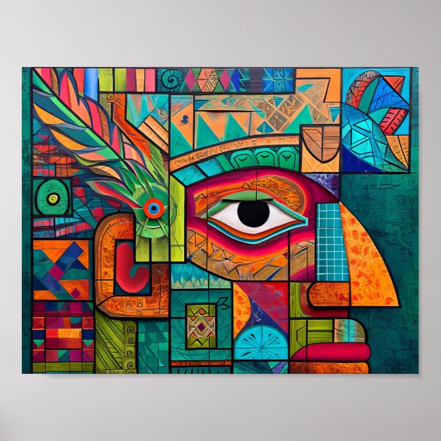 Poster Visão Moderna do Mayan: Colírio Epochs Abstrato (Frente)