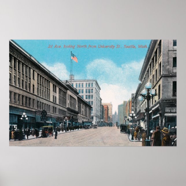 Pôster Visão norte do segundo Ave da Rua Universitária (Frente)