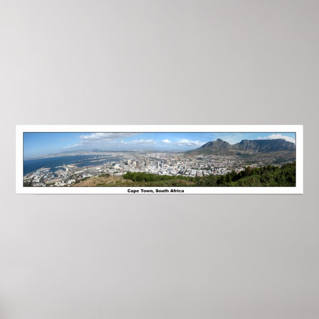 Poster Visão Panorâmica da Cidade do Cabo, África do Sul (Frente)