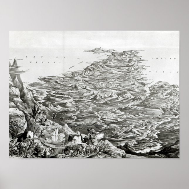 Pôster Visão panorâmica da Índia (Frente)