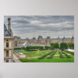 Pôster Visão panorâmica Musee du Louvre