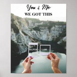 Poster Visão traseira Casal Sitting Beach Landscape You &