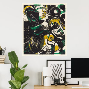 Poster Visão vívida da expressão de Franz Marc - Gênesis