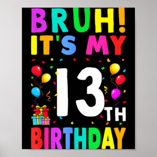 Poster Vish é meu 13º aniversário 13 Feliz Aniversário Ga