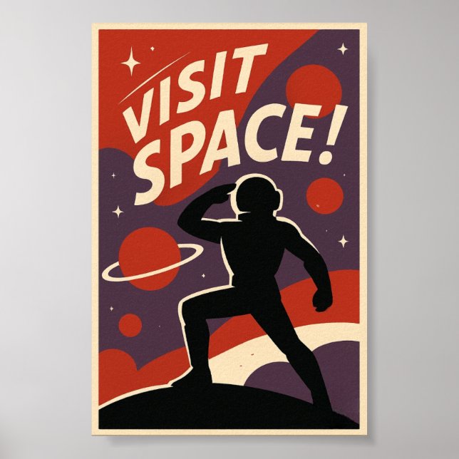 Poster Visit Space Retro (Frente)