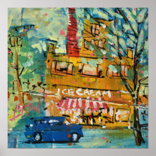 Poster Visita à Sorveteria Pintura / Artista Larry Lerew