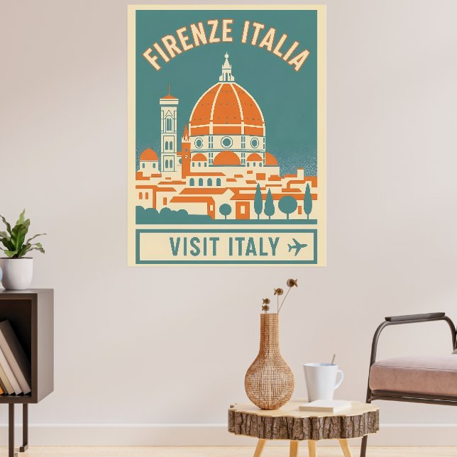 Poster Visita Antiga Florença Itália (Sala de Estar 3)