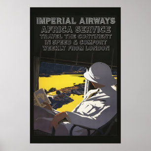 Poster Visita Imperial Aérea à África nos anos 30 Estilo 
