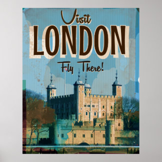 Pôster Visita Vintage Londres - Voar Para Lá