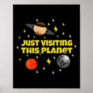 Poster Visitando Este Planeta Alienígena Espacial Galáxia