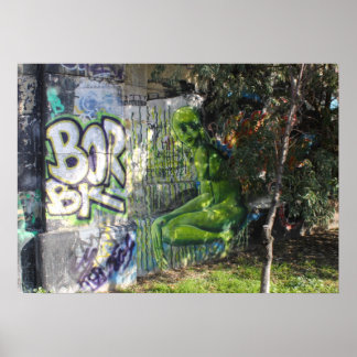 Pôster Visitante Verde Do Grafite Espacial Externo