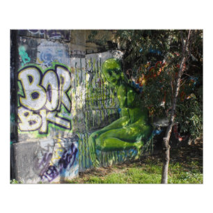 Pôster Visitante Verde Do Grafite Espacial Externo