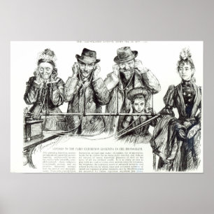 Pôster Visitantes à exposição de Paris