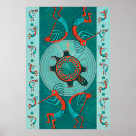 Poster Visitantes Anasazi Native Folk Art