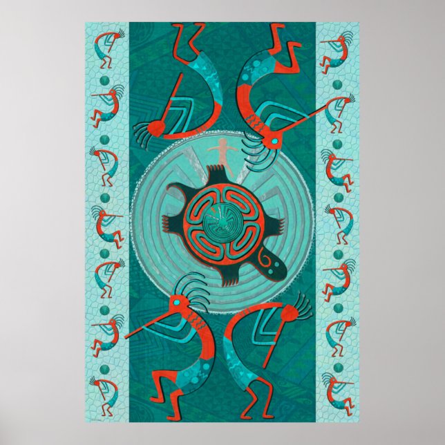 Poster Visitantes Anasazi Native Folk Art (Frente)