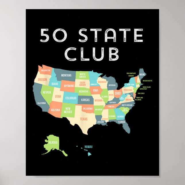 Poster Visite a Camisa dos 50 Estados (Frente)