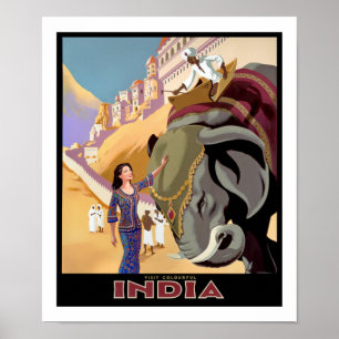 Poster Visite a Índia Colorida