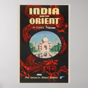 Poster Visite a Índia e o Oriente dos anos 50 - Viagens A