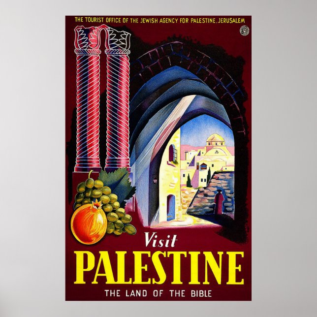 Poster Visite A Palestina A Terra Da Bíblia (Frente)