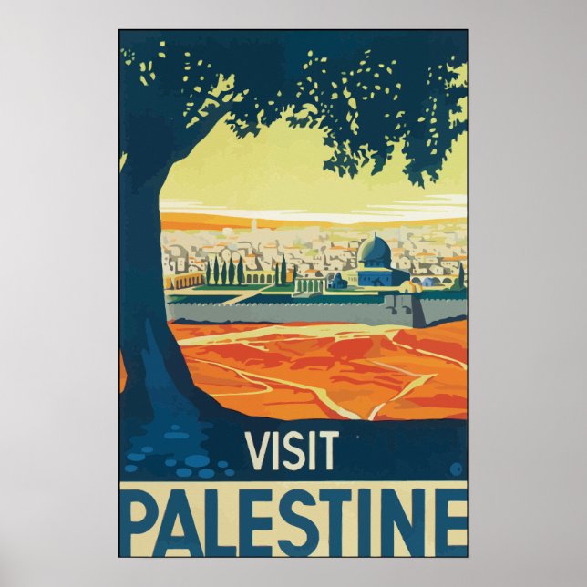 Poster Visite a Palestina, Vintage (Frente)