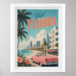 Poster Visite a Viagem Vintage da Flórida
