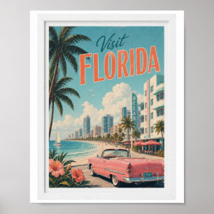 Poster Visite a Viagem Vintage da Flórida